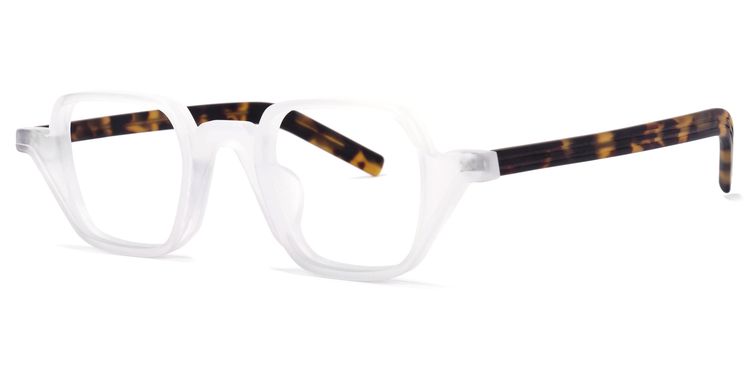 Yasin Square White Glasses