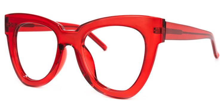 Yaser Geometric Red Glasses