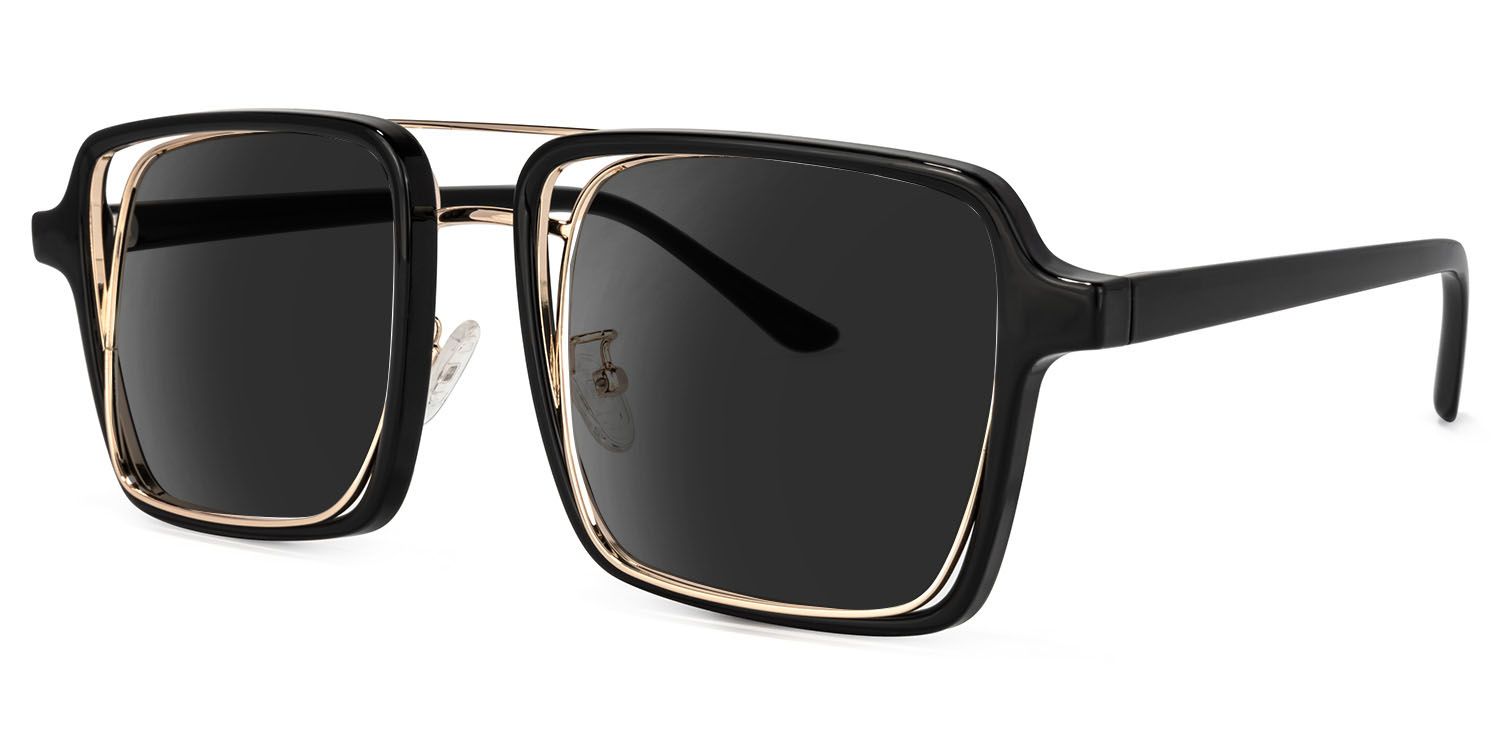 Nellie Black-Gold Aviator Sunglasses to Frame Your Face | ZEELOOL2