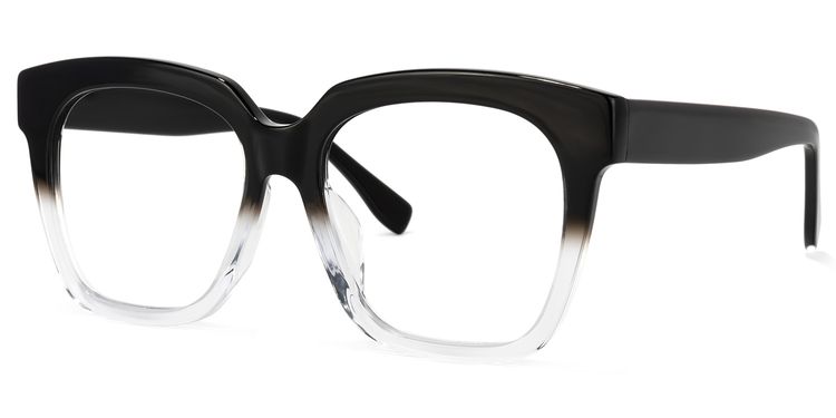 Xion Square Black-Clear Glasses