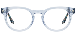 Ariel Round Translucent Blue Glasses0