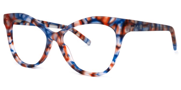 Eschwege Cateye Blue-Floral Glasses
