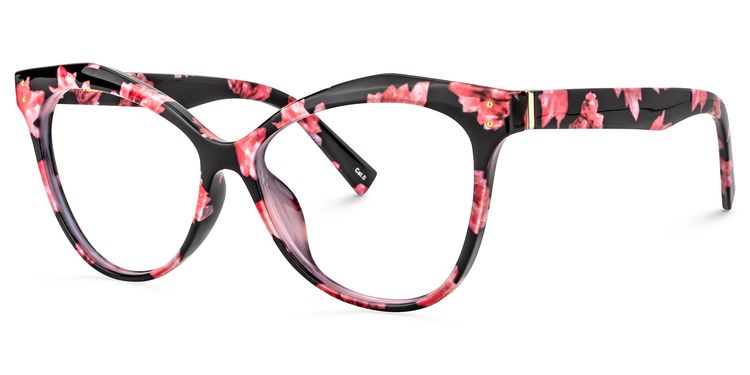 Saul Cateye Pink Floral Glasses