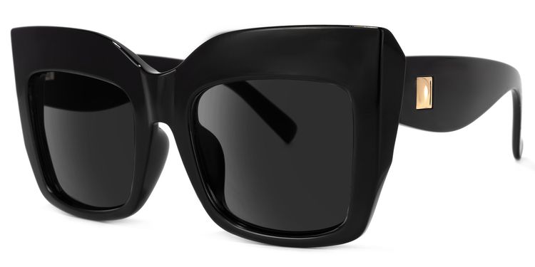 Alberta Black Square Sunglasses
