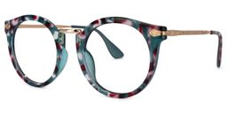 Quentina Round Blue Glasses1