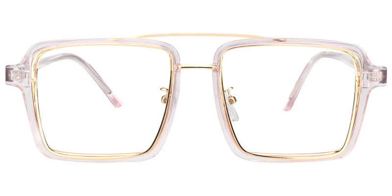 Aviator Pink-Gold Glasses | Zeelool Eyewear0