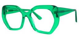 Vickie Geometric Green Glasses1
