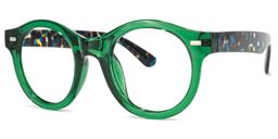Paxton Round Dark-Green Glasses1