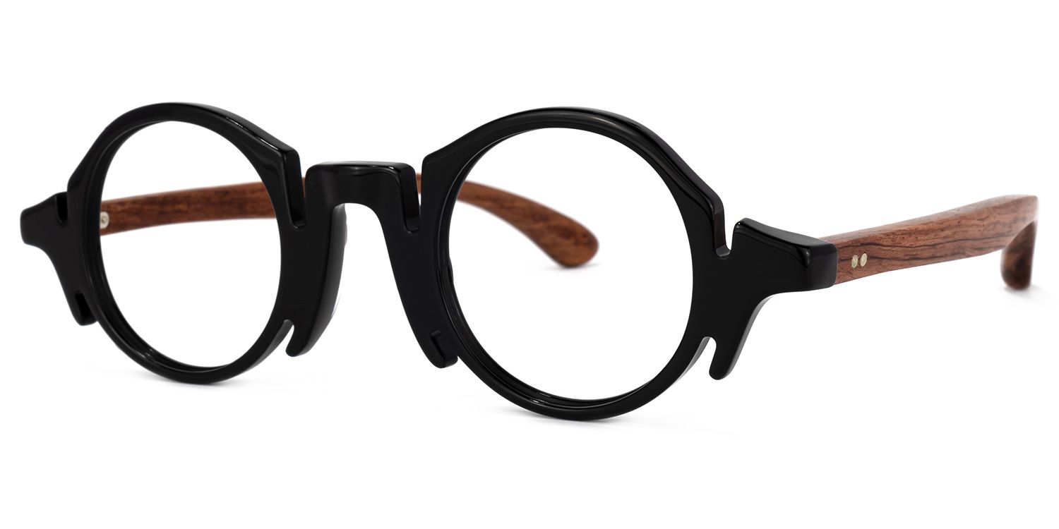 Charlie Round Black Eyeglasses and Unique Big Frames1