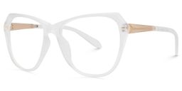 Doran Geometric White Glasses1