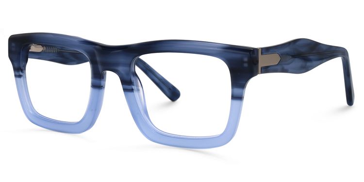 Riley Rectangle Blue Glasses