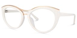 Carol Cateye White Glasses2