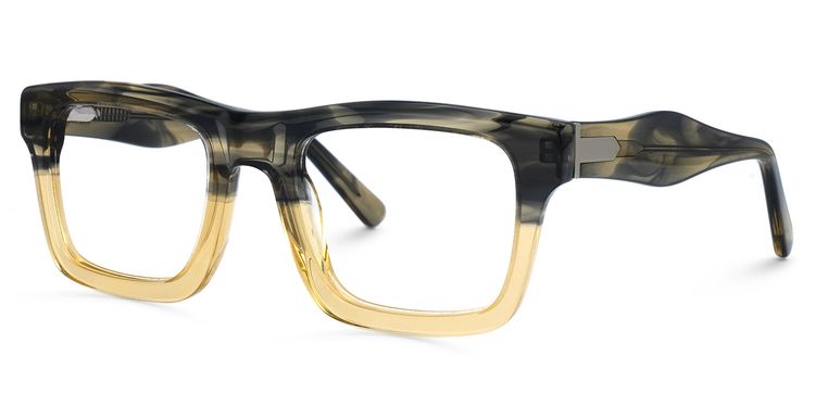 Riley Rectangle Cameo-Green Glasses