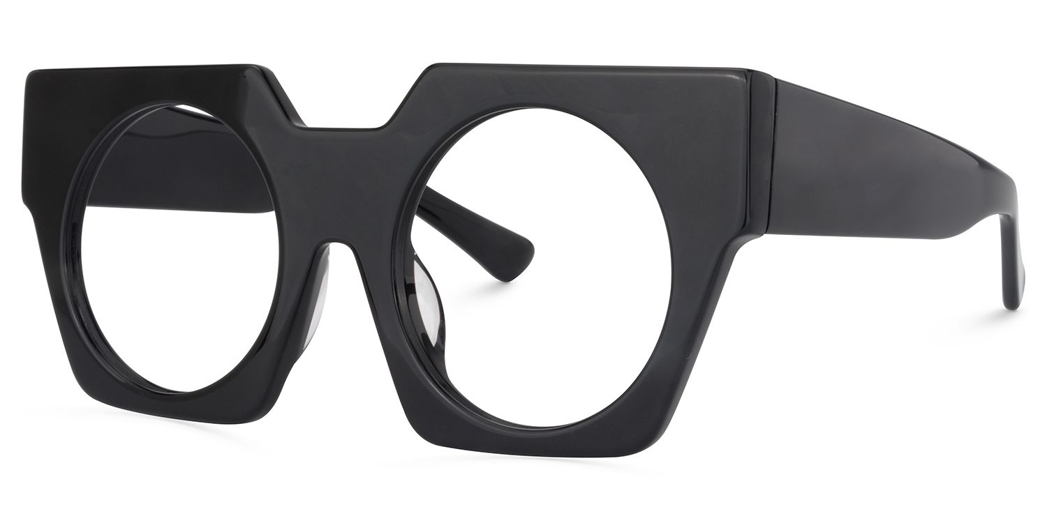 Geometric Black Glasses | Zeelool Eyeglasses2