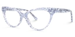 Caron Cat Eye White-Clear Glasses1