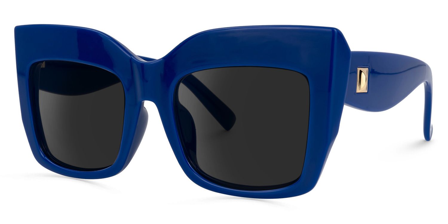 Alberta Plastic Blue Square Frame Sunglasses | ZEELOOL1