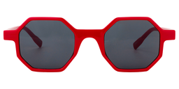Andrea Geometric Red Sunglasses0