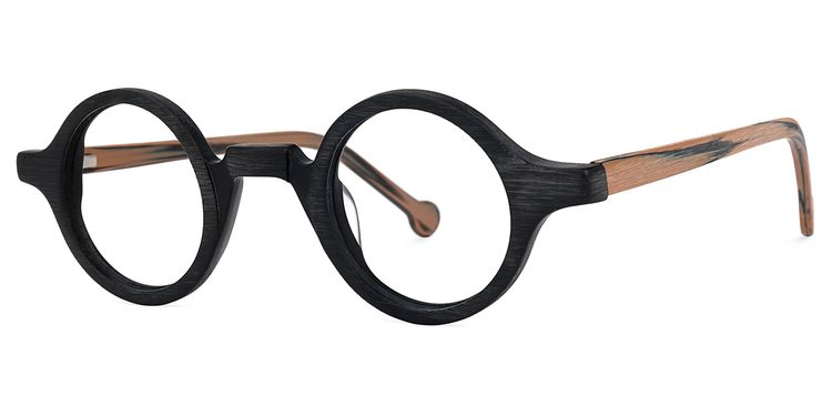 Arale Black Round Glasses