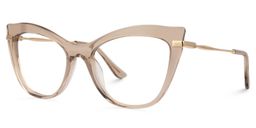 Indira Beige Cat eye Glasses1