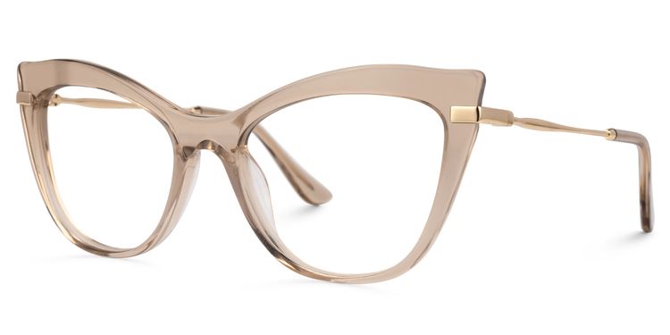 Indira Beige Cat eye Glasses