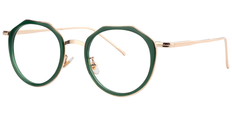 Geometric Green Glasses | Zeelool Eyeglass Frames2