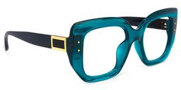 Sienna Square Peacock-Blue Glasses2