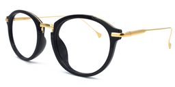 Celeste Round Black-Gold Eyeglasses2