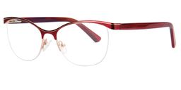 Deirdre Half Rim Red Glasses2