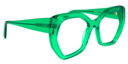Vickie Geometric Green Glasses2