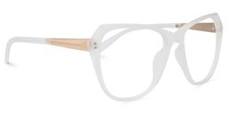 Doran Geometric White Glasses2