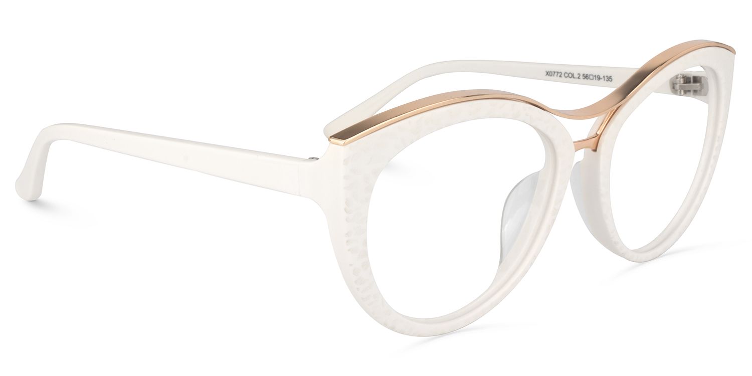 Cateye White Glasses1
