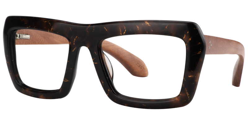 Rectangle Black-Gold Glasses2
