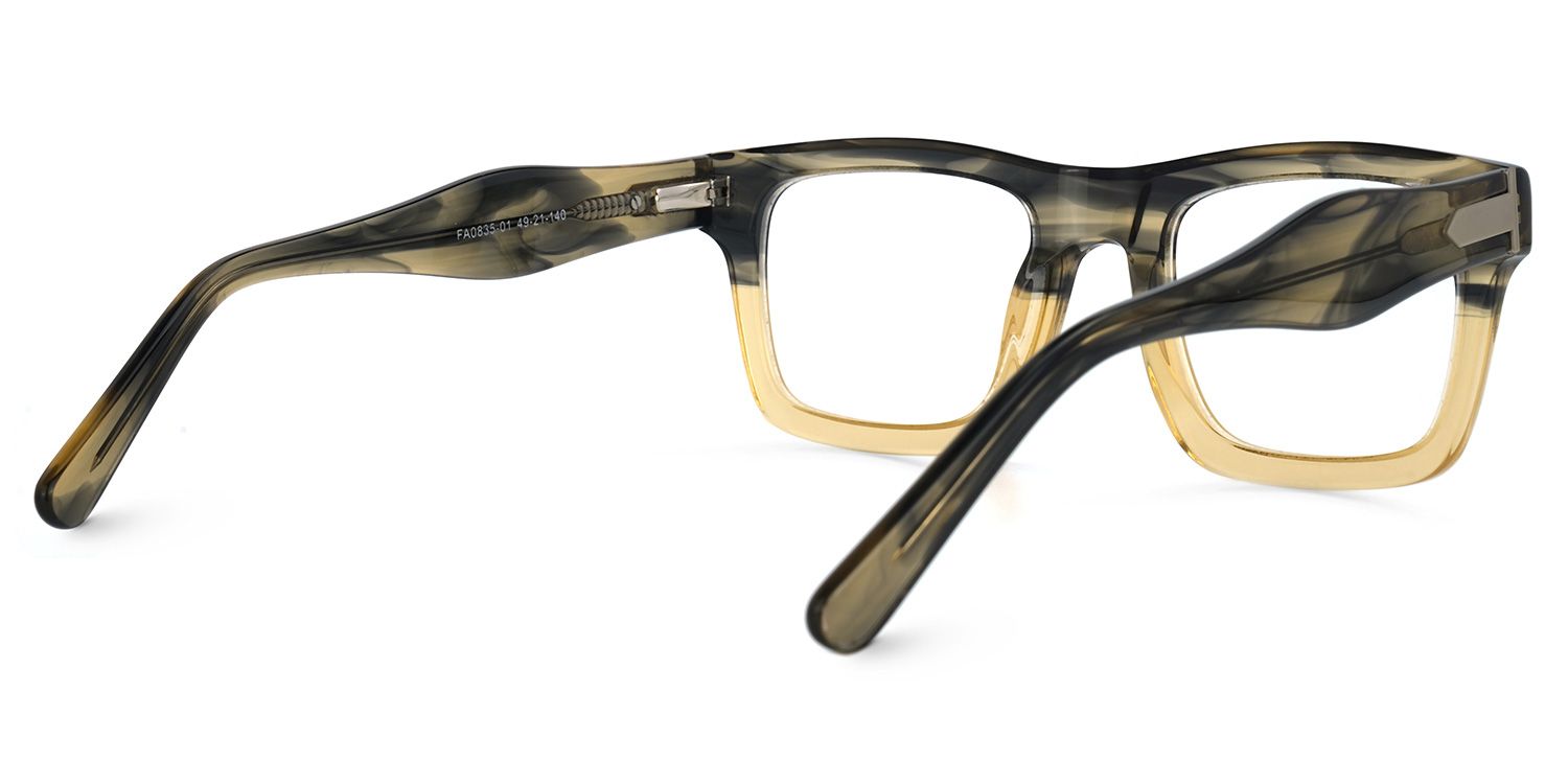 Rectangle Brown Glasses | Zeelool Eyeglass Frame Online3