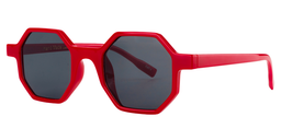 Andrea Geometric Red Sunglasses3