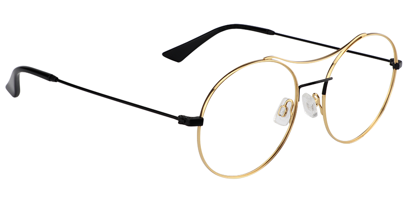 Aviator Black-Gold Glasses | Zeelool Eyeglass Frames3