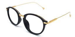 Celeste Round Black-Gold Eyeglasses3