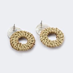 Stylish Weave Round Shaped Pale White Earrings0