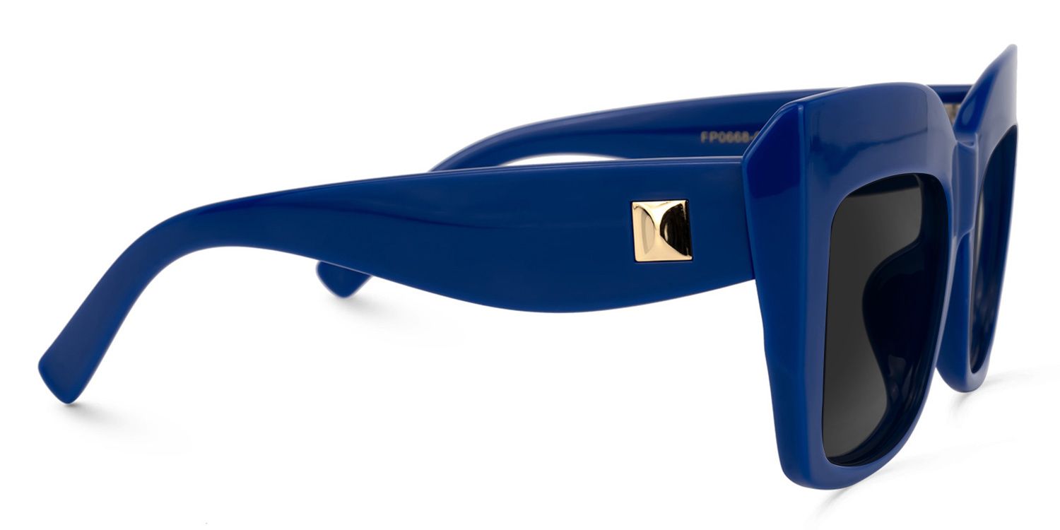 Alberta Plastic Blue Square Frame Sunglasses | ZEELOOL2