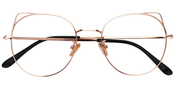 Ruth Cat Ear Round Gold Glasses1