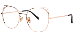 Ruth Cat Ear Round Gold Glasses2