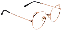 Ruth Cat Ear Round Gold Glasses3