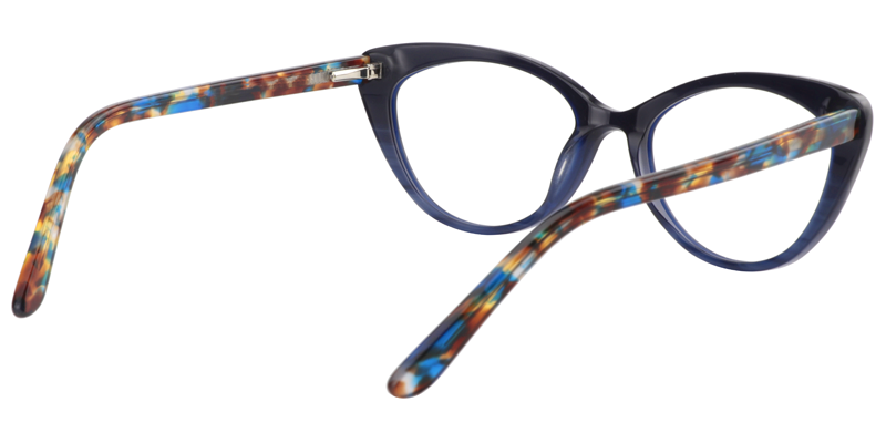 Cateye Dark-Blue Glasses | Zeelool Eyeglass Frames5