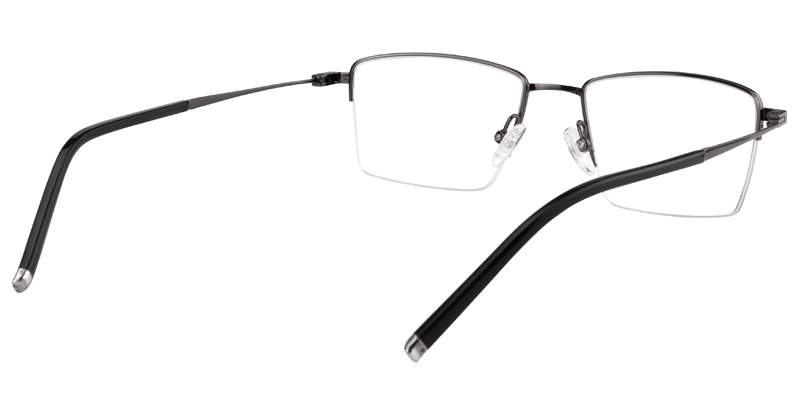 Rectangle Black Glasses | Zeelool Titanium Eyeglasses5