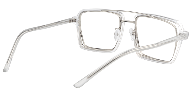 Aviator Clear-Silver Glasses | Zeelool Eyewear5
