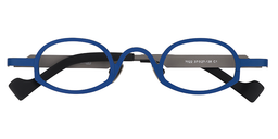 Cecil Oval Blue Titanium Glasses1