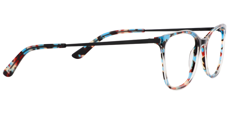 Rectangle Blue-Red Glasses | Zeelool Eyeglasses4