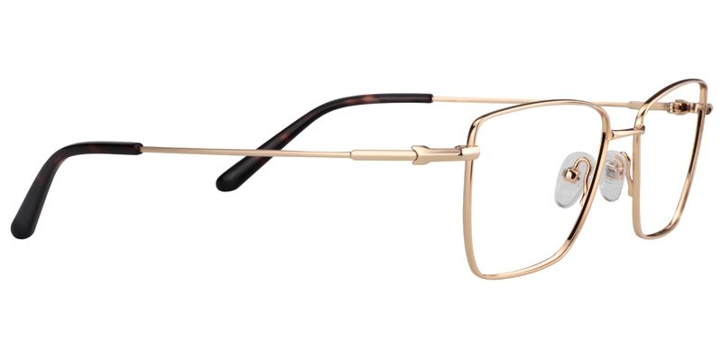 Rectangle Gold Glasses | Zeelool Eyeglass Frames4