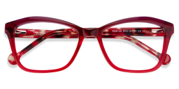 Cheryl Rectangle Red Glasses1