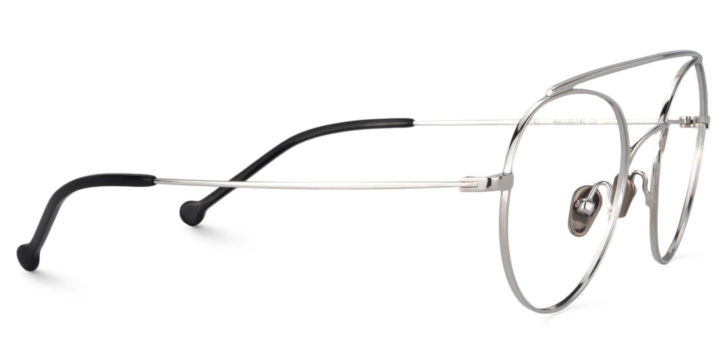 Aviator Silver Glasses  | Zeelool Glasses4