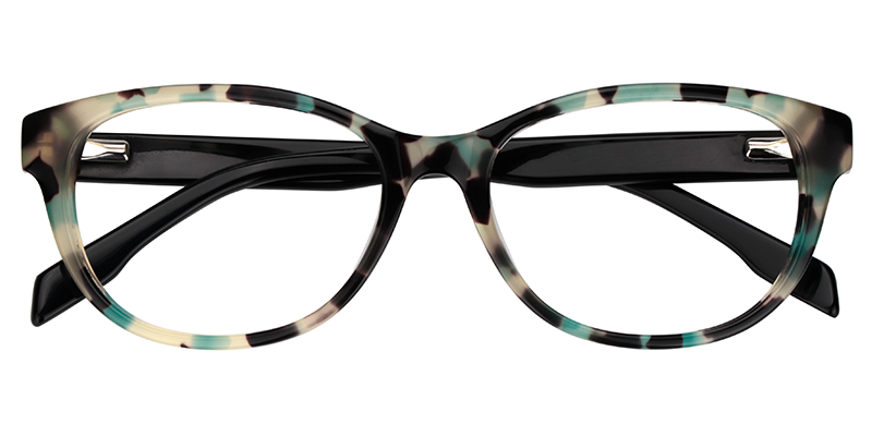 Oval Green Floral Glasses1